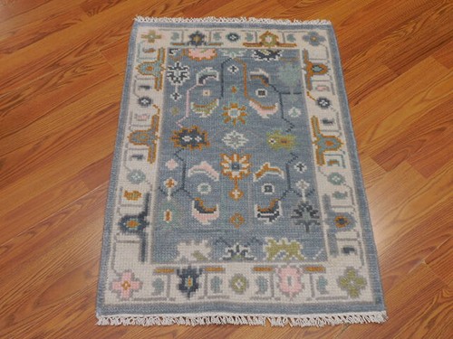 Colorful Turkish oushak hand knotted wool Transitional Design 2x3 Rug - Picture 3 of 15