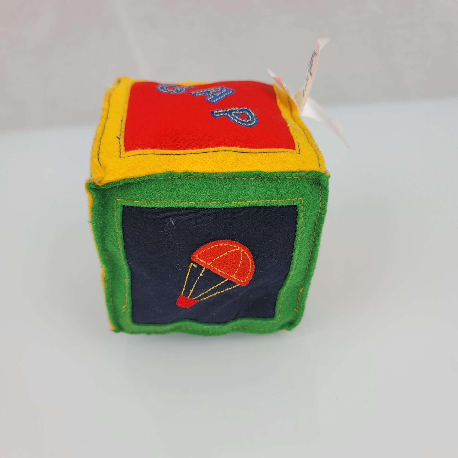 Vintage Baby Gap Square Baby Block Felt Rattle Toy Airplane Air Plane ...