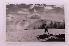 RPPC - Cross in Snow, Valberg, La Vieille Croix du Sapet, French Alps 1939 Paris