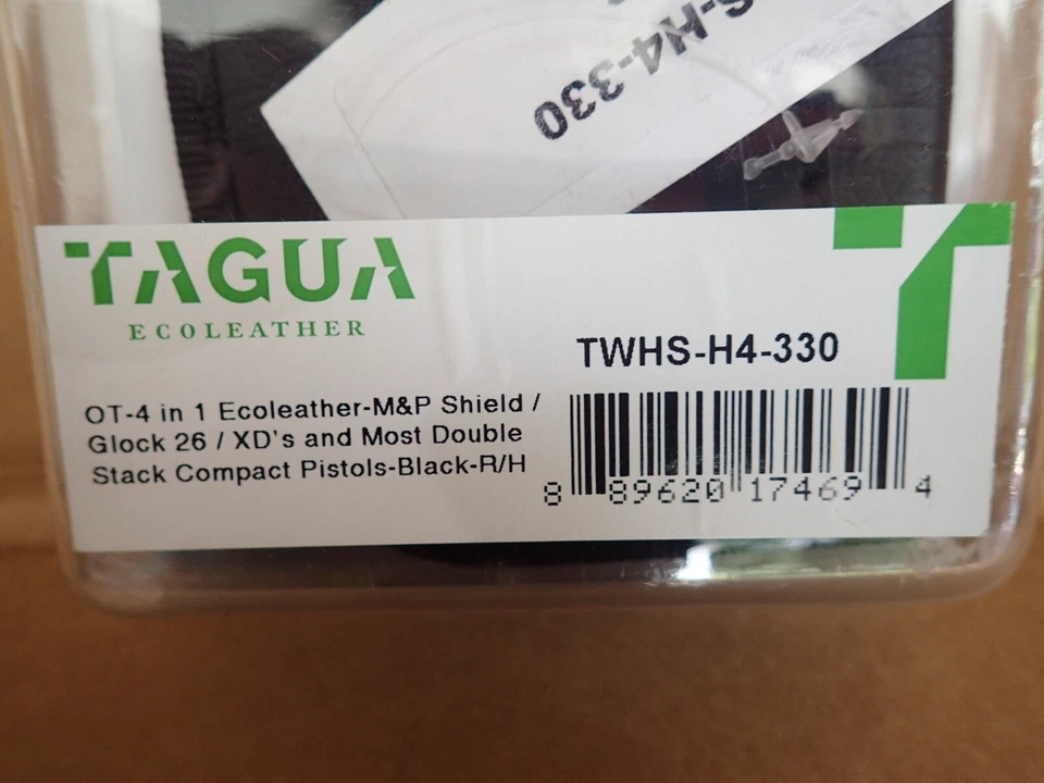 NEW TAGUA 4 in 1 ECOLEATHER M&P Shield/Glock 26/XD's Holster R/H (TWHS-H4-330) - Image 3 of 4