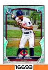 1-2023 BOWMAN CHROME LUNAR GLOW 1st REFRACTOR YILBER HERRERA TWINS #BCP-86