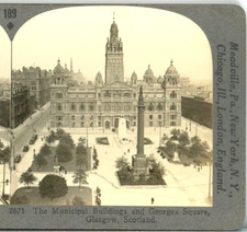 SCOTLAND, Municipal Bldgs.& Georges Square, Glasgow--Keystone Rare 1200 Set #189