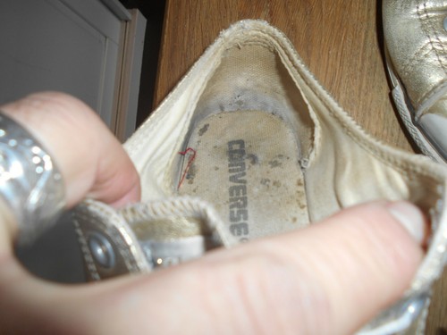 VERY OLD CONVERSE LEATHER COLLECTOR SNEAKERS size 38 gold color be €15 ACH IM - Picture 7 of 11