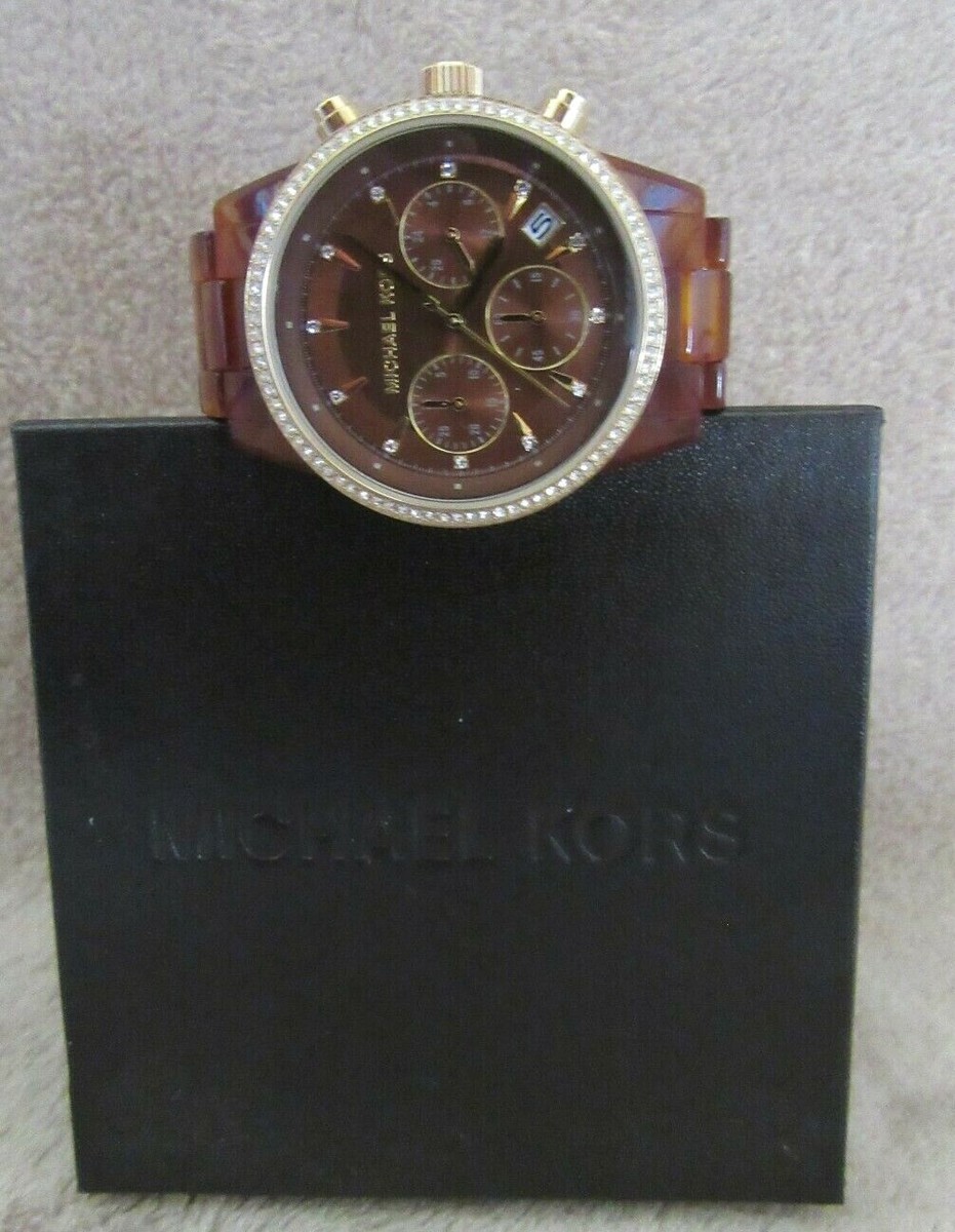 Michael Kors Women’s MK6279 Watch MICHAEL KORS MK6279 Ritz Brown Dial Chronograph Tortoise  main image 4