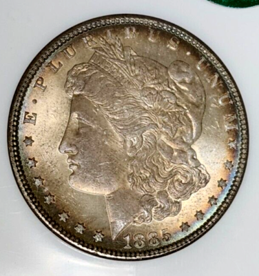 1885 Morgan Dollar - Beautiful Toning - MS64 - NGC/CAC - Eye Candy