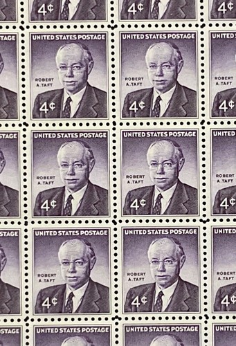 1161 Robert A Taft---Senator MNH 4 c Sheet of 70 FV $2.80 1960 - Picture 2 of 5