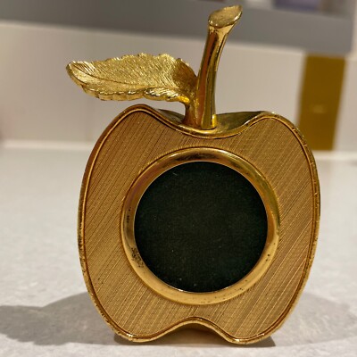 MCM Ted Arnold Solid Brass Apple Mini Photo Desk Picture Holder