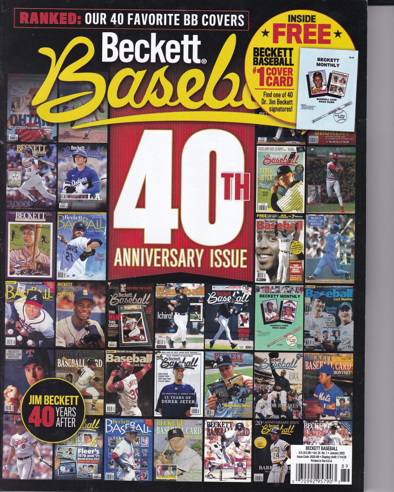 January 2025 Beckett Baseball Price Guide Vol 25 No 1  40th Anniversary Issue