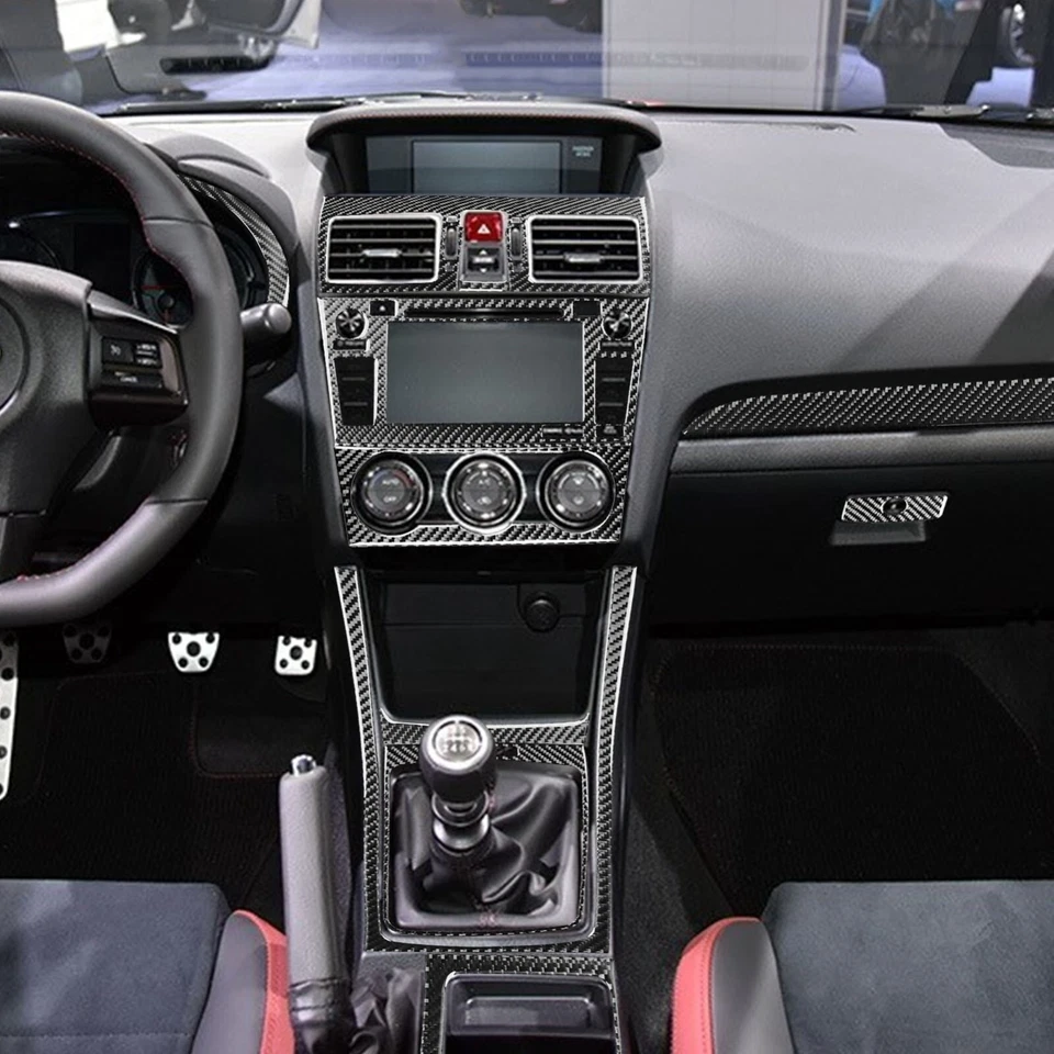 Juego completo de 36 kits de molduras interiores para Subaru WRX STI 2015-2021 fibra de carbono real Foto 3 de 4