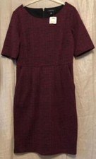 Lands' End New Womens Dress Purple Knit Short Sleeve Pleated Size 8