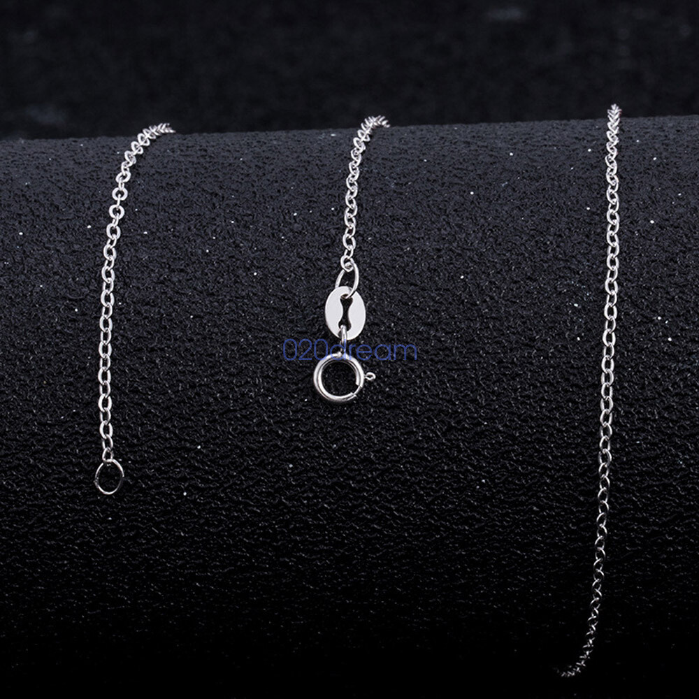 2PCS Wholesale Real 925 Sterling Silver Necklace Thin O