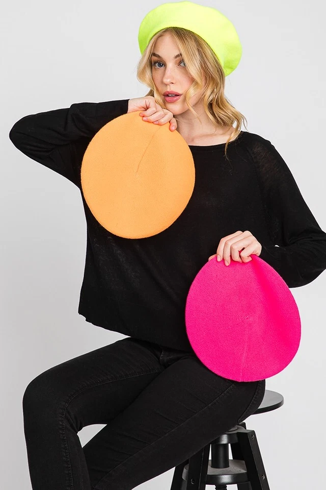 ScarvesMe Mujer Suave Color Sólido Elástico Boina Gorro Gorra Foto 2 de 3