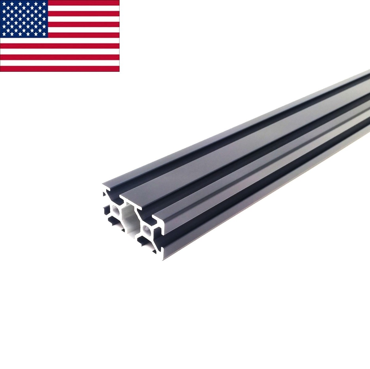 Black 2040 20mmx40mm T-Slot Aluminum Extrusion - 1000 mm 1m CNC 3D
