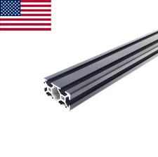 Black ZYLtech 2040 20mmx40mm T-Slot Aluminum Extrusion - 500mm CNC 3D Printer