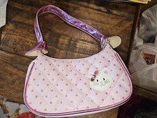 Claire's Club Handbag Girls Small Pink Metallic Polka Dot Quilted Kitty Cat