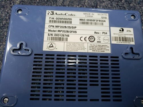 OEM AudioCodes MP202B/2FXS Gateway Router Phone Adapter Rev:P04 - Picture 3 of 4