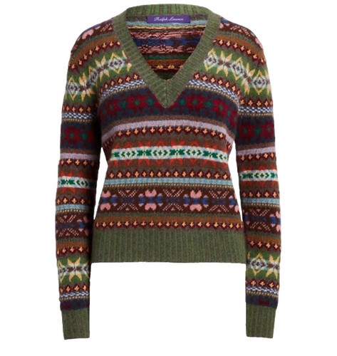 Edward Bryan Sweater Mens XL Green Wool Alpaca Fair Isle England