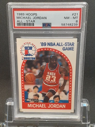 1989 Hoops #21 MICHAEL JORDAN ALL-STAR - PSA 8 - NM-MT - 58748239 - 🔥🏀🔥