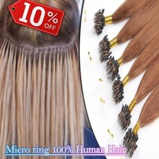 Micro Ring Loop Tip Remy Human Hair Extensions Silky Straight Micro Bead Link R4