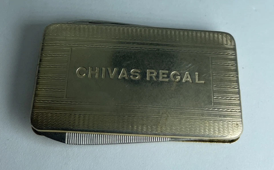 Navaja de Bolsillo Colonial Chivas Regal Clip para Dinero con 2 Hojas en Estuche Original Foto 2 de 4