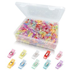 Sewing Clips, 450 Pcs with Plastic Box, Assorted Colors Fabric Clips for Quil...