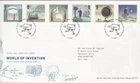GB Stamps First Day Cover World of Invention, train, bridge, moon, TV SHS 2007
