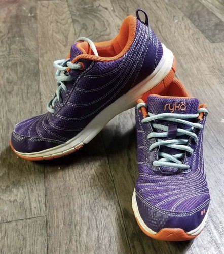 Ryka Womens 5.5 Continuum Walking Shoes Memory Foam Sneakers Purple Orange
