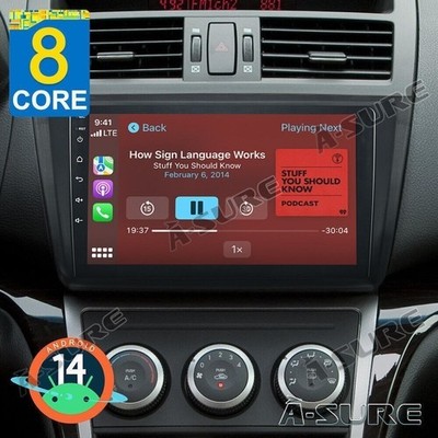 8CORE 4+64G Android 14 CarPlay Autoradio GPS Radio SWC Für Mazda 6 GH 2007-2013