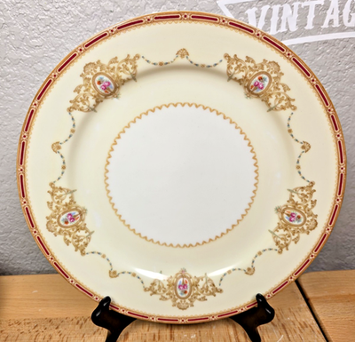 Noritake N662 Set of 4 Dinner Plates Floral Medallions Nippon Toki