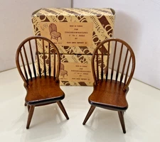 2 NEW Miniature dollhouse side chairs #7813, 1:1 scale CONCORD MINIATURES NOS