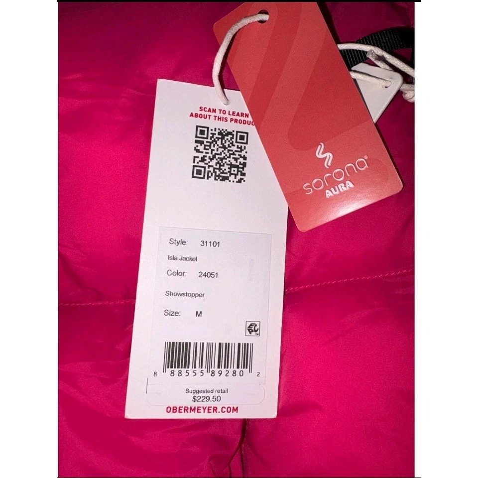 NWT Youth/Teen Medium Obermeyer Isla Puffer Ski/Winter Jacket Pink MSRP $229 - Image 3 of 3