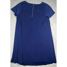 Michael Michael Kors Royal Blue Short Sleeve Shift Dress Gold Back Zip Plus 1X