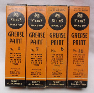 Vintage Collectible Stein's Grease Paint Make-Up for Theatrical 4 Different