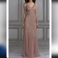 Adriana Papell NWT Elegant Beaded Evening Dress,  SZ 16