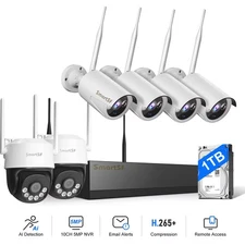 5.0MP Wireless Security Camera System 6Pcs Outdoor WiFi Security Cameras 1TB HDD