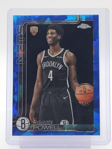 DRAKE POWELL 2025-26 TOPPS CHROME SAPPHIRE ROOKIE #272 BASKETBALL NETS Q5759