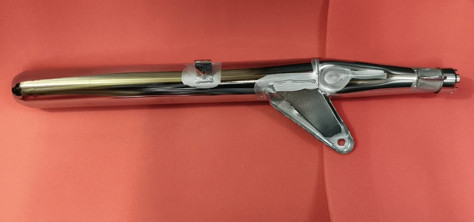 Exhaust Silencer & Bend Pipe Drum brake model Chrome For Yamaha RX 125 RX 100 - Image 3 of 4