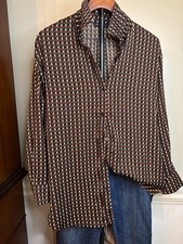 Banana Republic Brown Geometric Print Satin Blouse S