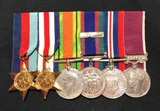 Canada WWII Mounted medals set of 6 to CPL   RCASC