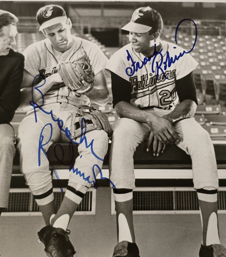BROOKS ROBINSON & FRANK ROBINSON Signed 8x10 Photo-HOF-BALTIMORE ORIOLES-JSA - Picture 2 of 5