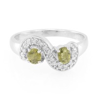 Cavill Ring Sterlingsilber Kupferturmalin Oval Zirkon Mosambik Damen