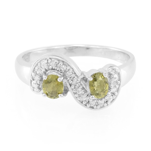 Cavill Ring Sterlingsilber Kupferturmalin Oval Zirkon Mosambik Damen-image