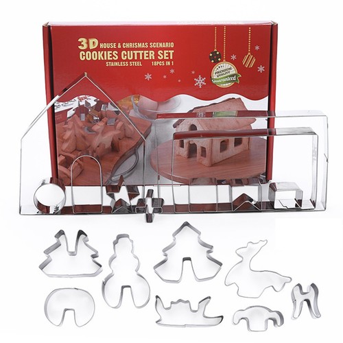Galletas navideñas únicas artesanales con este juego completo de 18 cortadores de acero inoxidable - Imagen 4 de 7