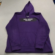 Northwestern Wildcats Hoodie Mens XL Purple Under Armour Sweatshirt TEAM ISSUED