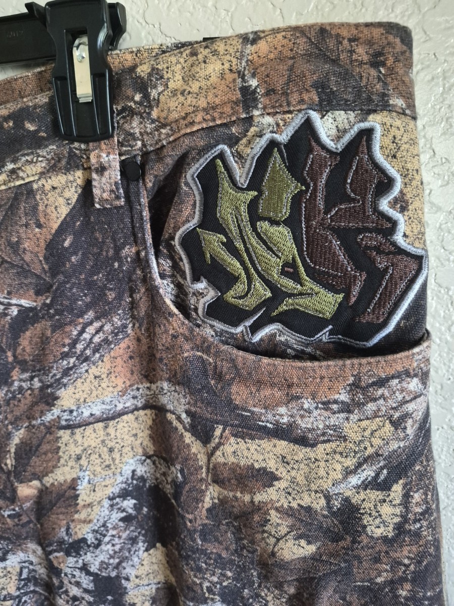 Ninth Hall Ambush Camo Cargo Pants 42x30 Streetwear Wide Leg Baggy Y2K Grunge View 3