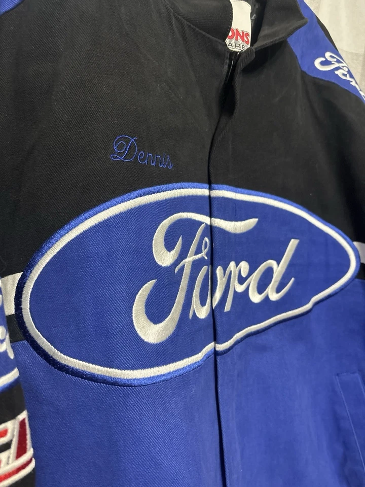 Vintage Ford Racing Champions Apparel Nascar Jacket Size M “Dennis” Embroidered - Image 4 of 4