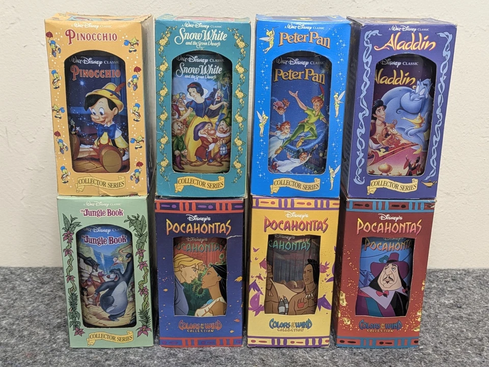 Burger King VASOS DISNEY en Cajas Lote de 8 - Pocahontas Peter Pan Jungle Book Foto 2 de 4