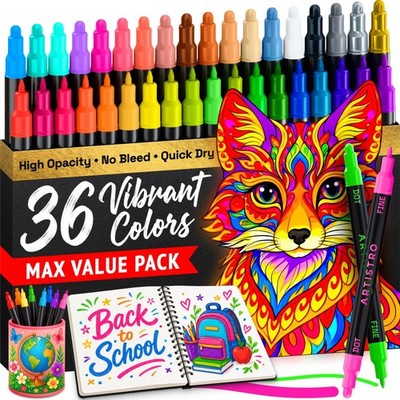 ARTISTRO Precision DualTip Acrylic Paint Marker Pens  Set of 36