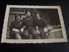 WW2 Military 2 Women & Man Soldiers in Uniform Vintage Photo