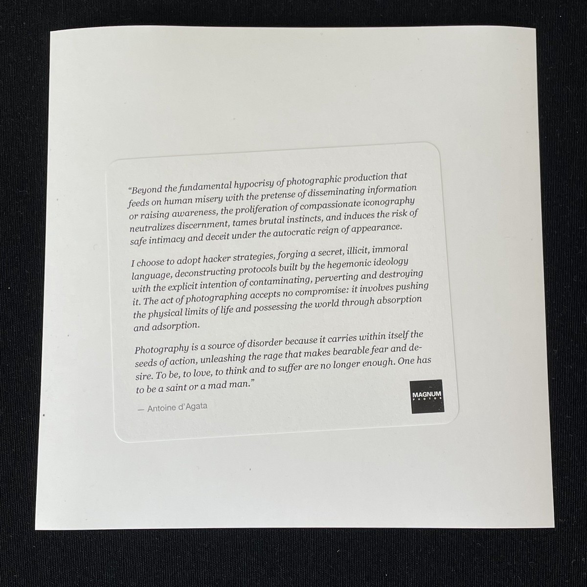 Antoine d'Agata Magnum Print サイン入り SIGNED Antoine d'Agata Print - Japan - Rare Photo - Magnum Square